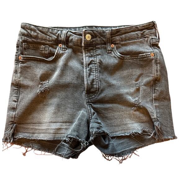 Old Navy High Rise OG Straight Denim Shorts Black Women’s Size 8 - Picture 2 of 7